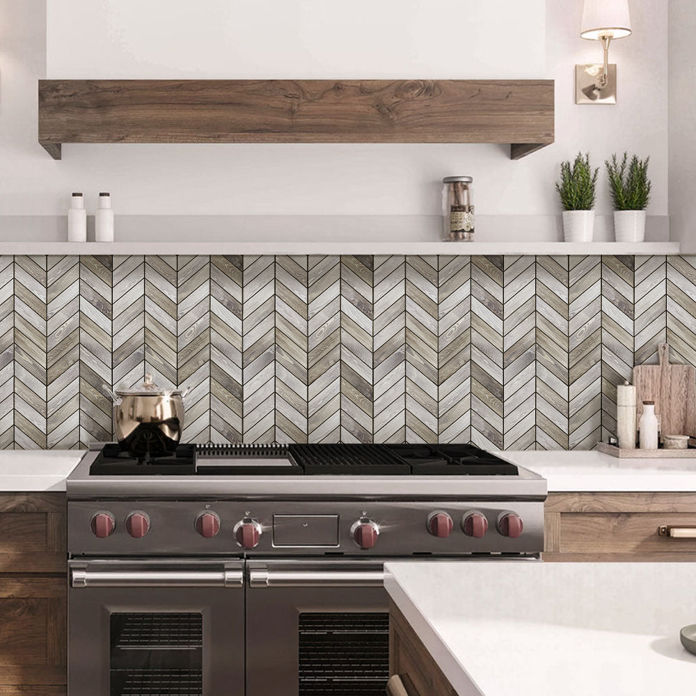 3D Wood Herringbone Peel and Stick Wall Tile – Commomy