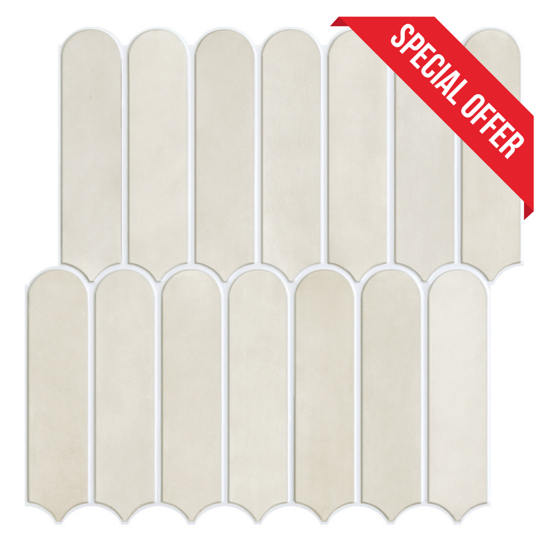 3D Toledo Cream Fish Scale Peel and Stick Wall Tile