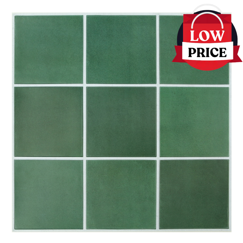 3D Dark Green Square Peel and Stick Wall Tile