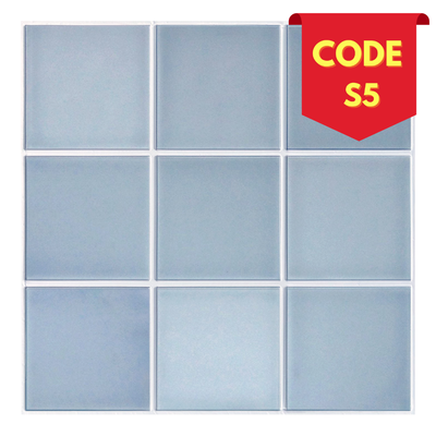 3D Slate Blue Ceramic Square Peel and Stick Wall Tile