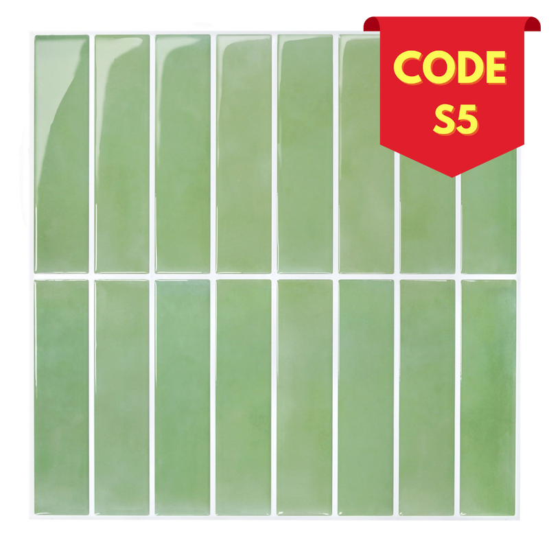 Sage Green Linear Peel and Stick Backsplash Tile