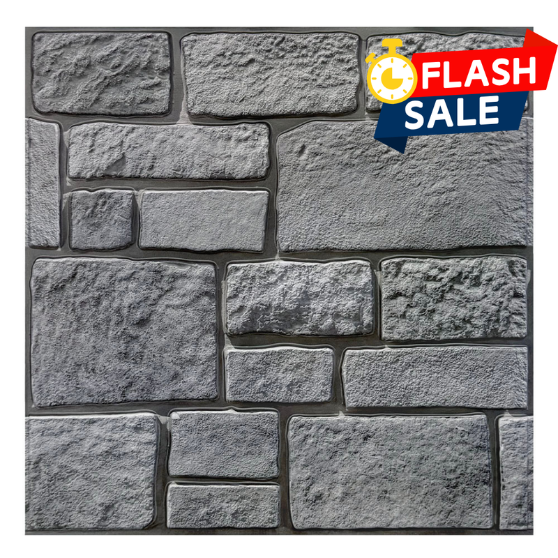 3D Old Gray Stone Peel and Stick Wall Tile