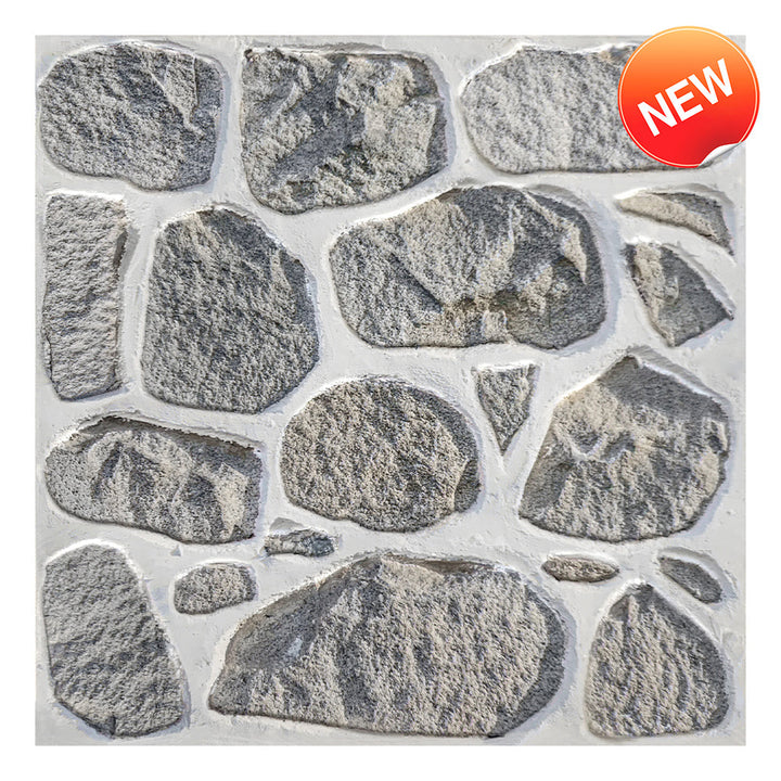 3D Grey Rock Stone Peel and Stick Wall Tile – Commomy