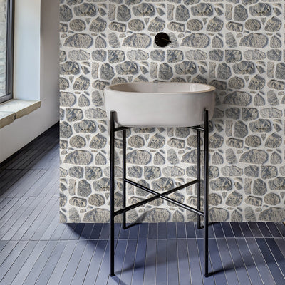 3d Grey Rock Stone Peel and Stick Wall Tile_Commomy Decor