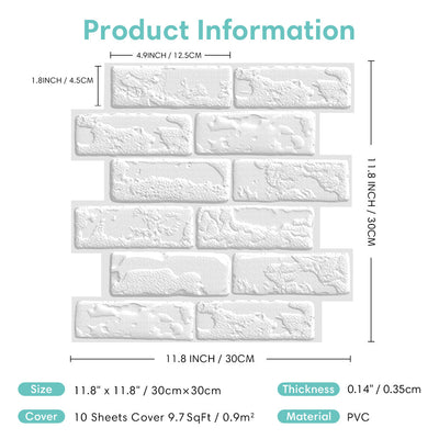 3D Peel and Stick Wall Tile Sample (1 Sheet)