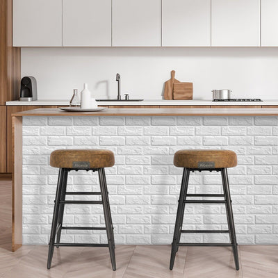 3D White Brick Peel and Stick Wall Tile