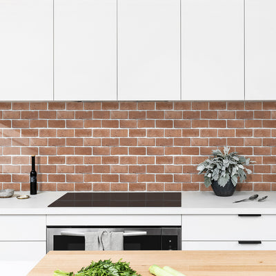 Red Orange Brick Peel and Stick Tile Stickers