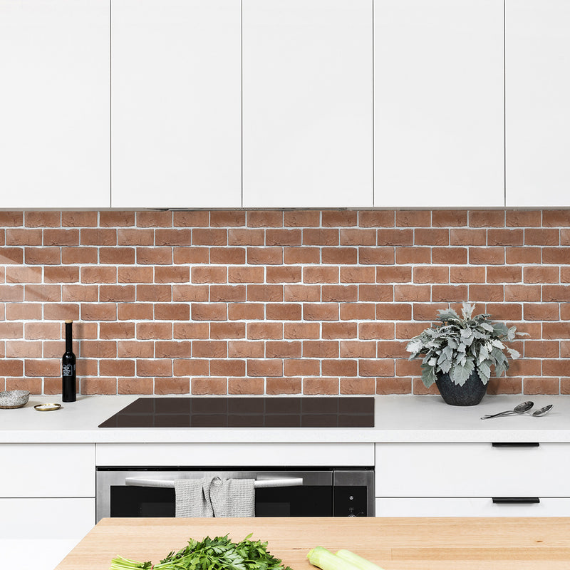 Red Orange Brick Peel and Stick Tile Stickers