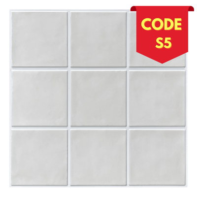 3D Mist Gray Ceramic Square Peel and Stick Wall Tile
