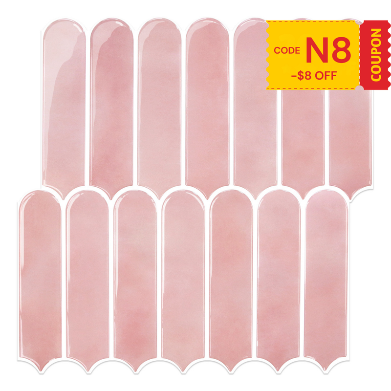Pink Fish Scale Peel and Stick Backsplash Tile - Thicker Design