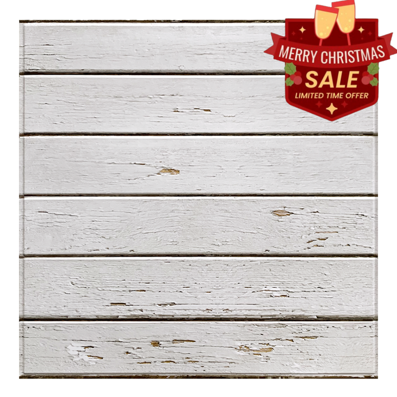 3D White Wood Grain Peel and Stick Wall Tile