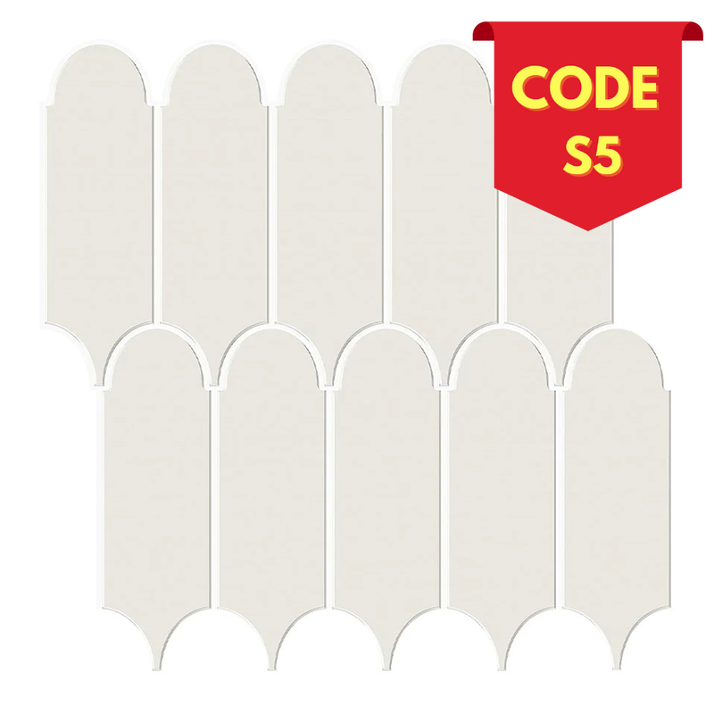 Beige Fischschuppen-Backsplash-Fliese zum Abziehen und Aufkleben – dickeres Design