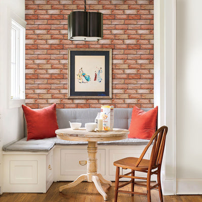 3D Red Brick Texture Peel and Stick Wall Tile