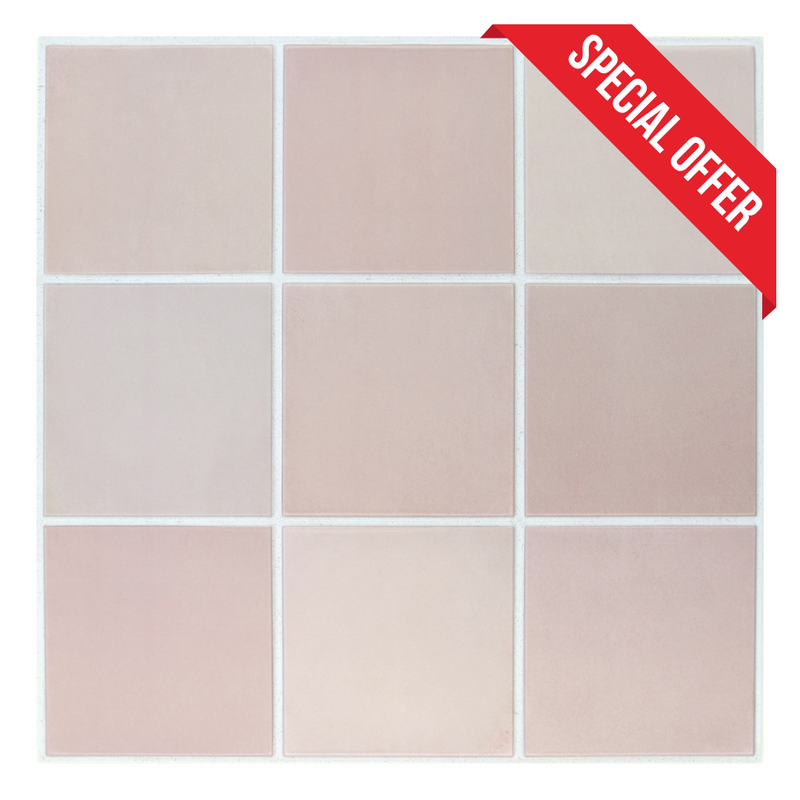 3D Dusty Rose Pink Square Peel and Stick Wall Tile