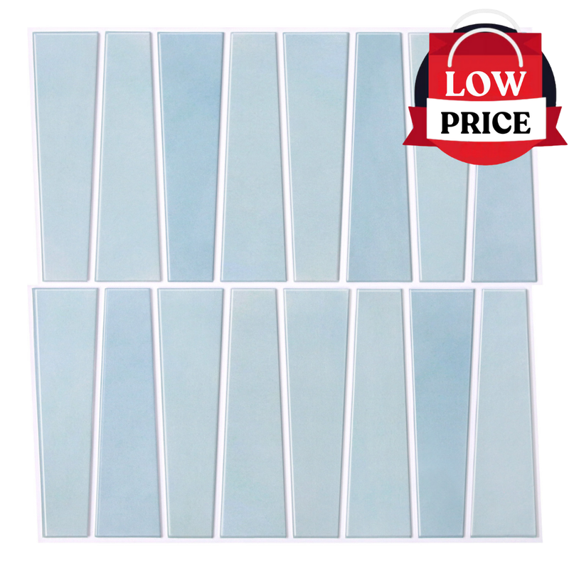 3D-Trapez-Wandfliese in Himmelblau, zum Abziehen und Aufkleben