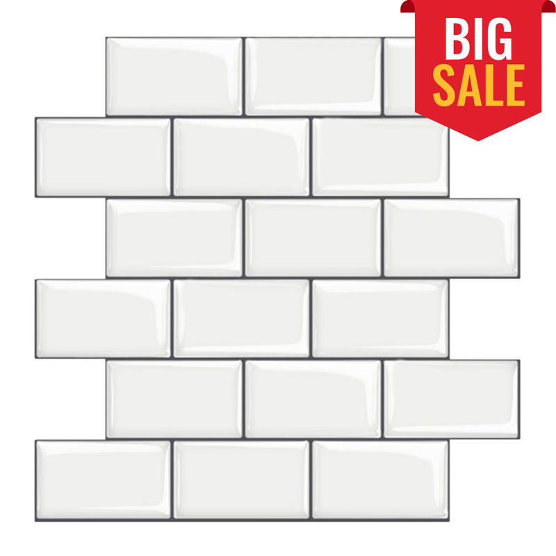 White Subway Peel and Stick Backsplash Tile - Thicker Design