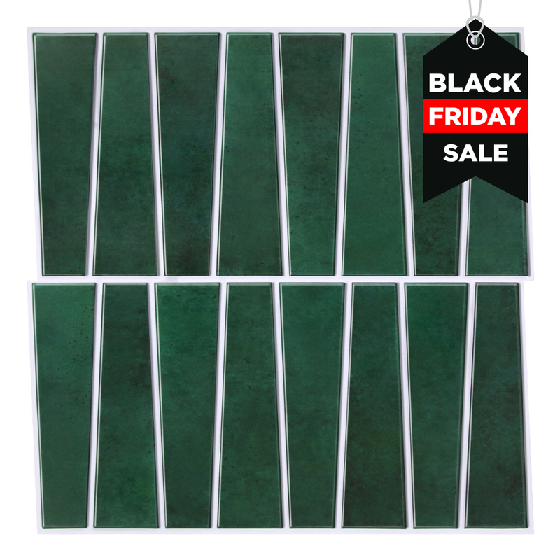 Azulejo de pared despegable y adhesivo de color verde bosque con diseño trapezoidal 3D