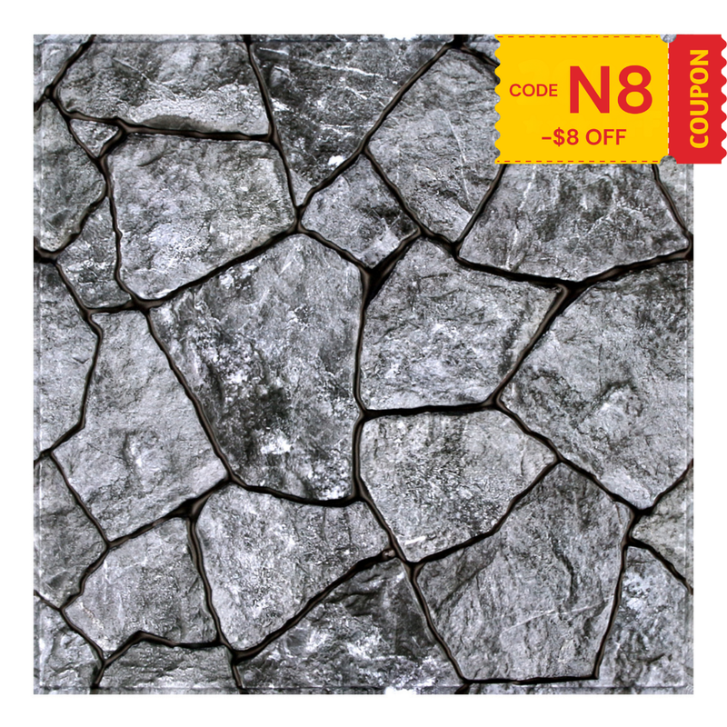 3D Dark Gray Stone Peel and Stick Wall Tile