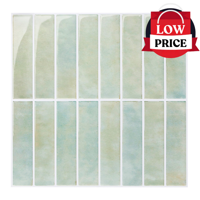 Green Yellow Cream Linear Peel and Stick Backsplash Tile