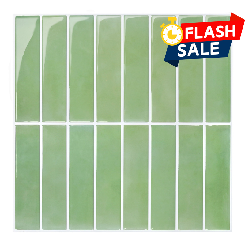 Sage Green Linear Peel and Stick Backsplash Tile