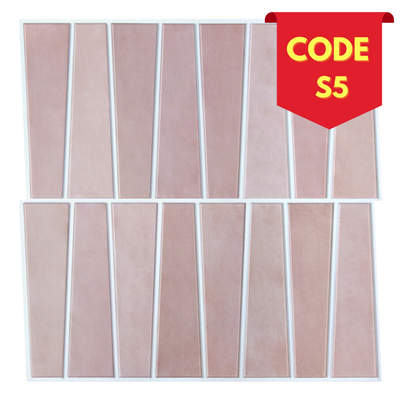 3D Trapezoid Pink Peel and Stick Wall Tile