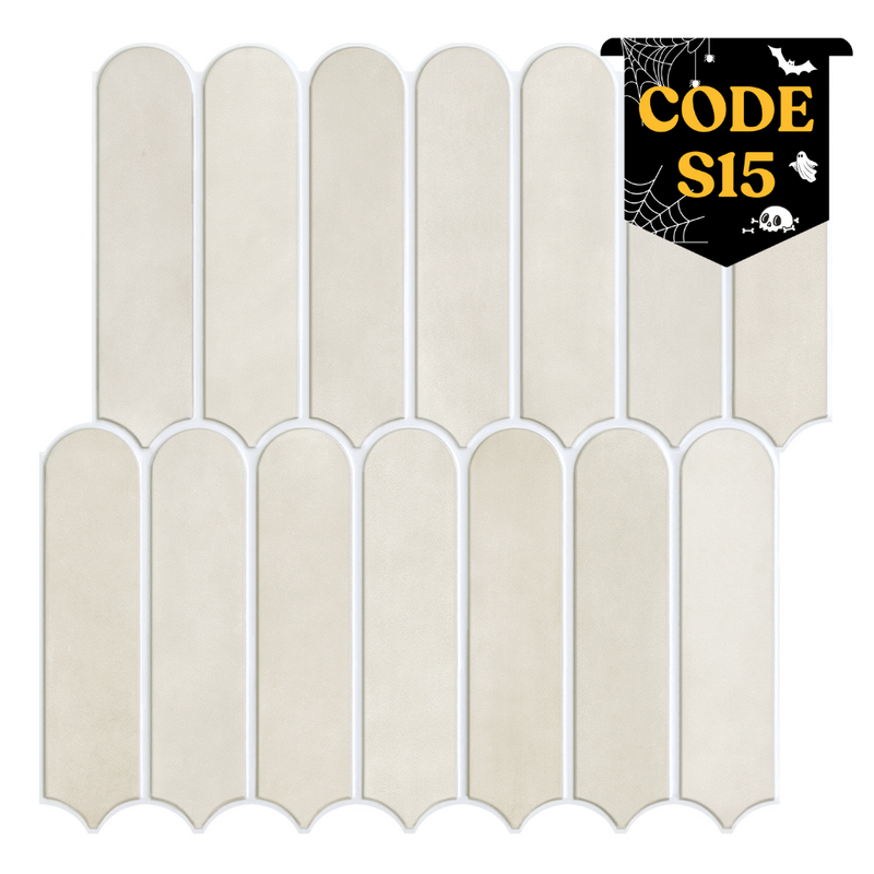3D Toledo Cream Fish Scale Peel and Stick Wall Tile