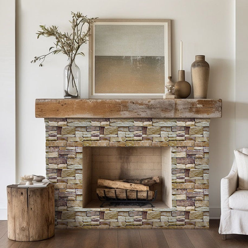 3D Vintage Brown Stone Peel and Stick Wall Tile