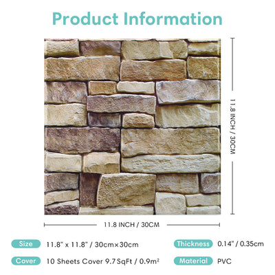 3D Peel and Stick Wall Tile Sample (1 Sheet)