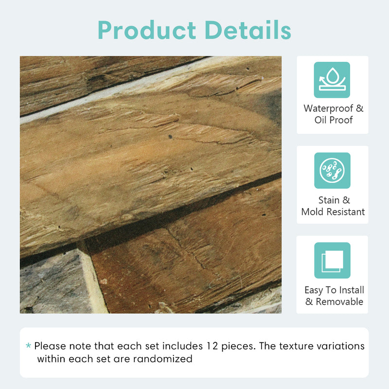 Wood Grain Peel and Stick Tile Stickers