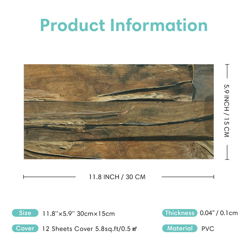 Wood Grain Peel and Stick Tile Stickers