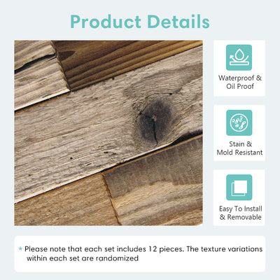 Vintage Wood Peel and Stick Tile Stickers