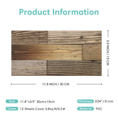 Vintage Wood Peel and Stick Tile Stickers