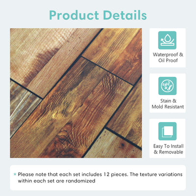 Yellow Wood Peel and Stick Tile Stickers