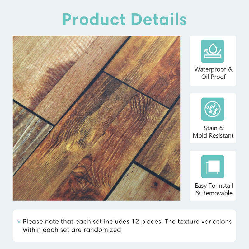 Yellow Wood Peel and Stick Tile Stickers