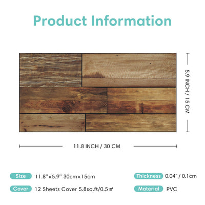 Yellow Wood Peel and Stick Tile Stickers
