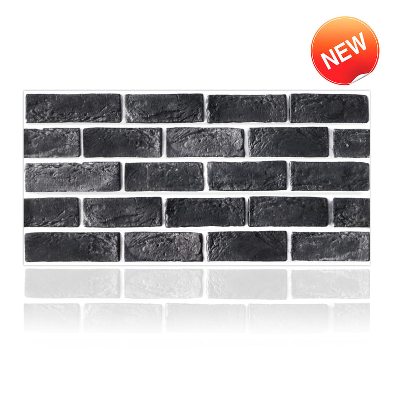 Gray Brick Peel and Stick Tile Stickers