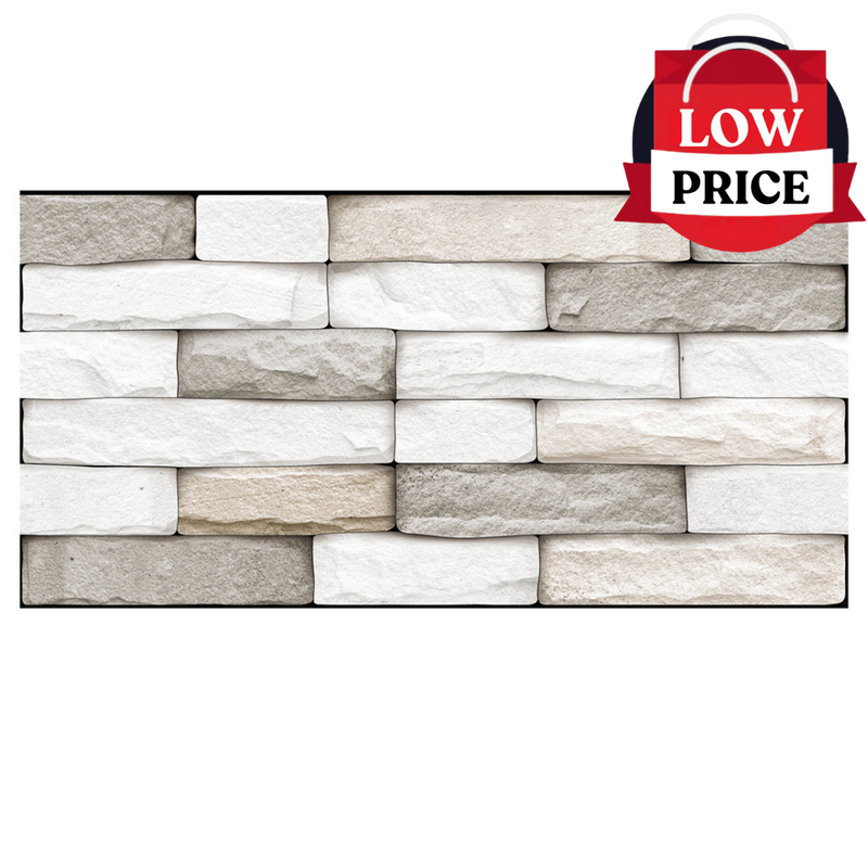 White and Gray Stone Peel and Stick Tile Stickers