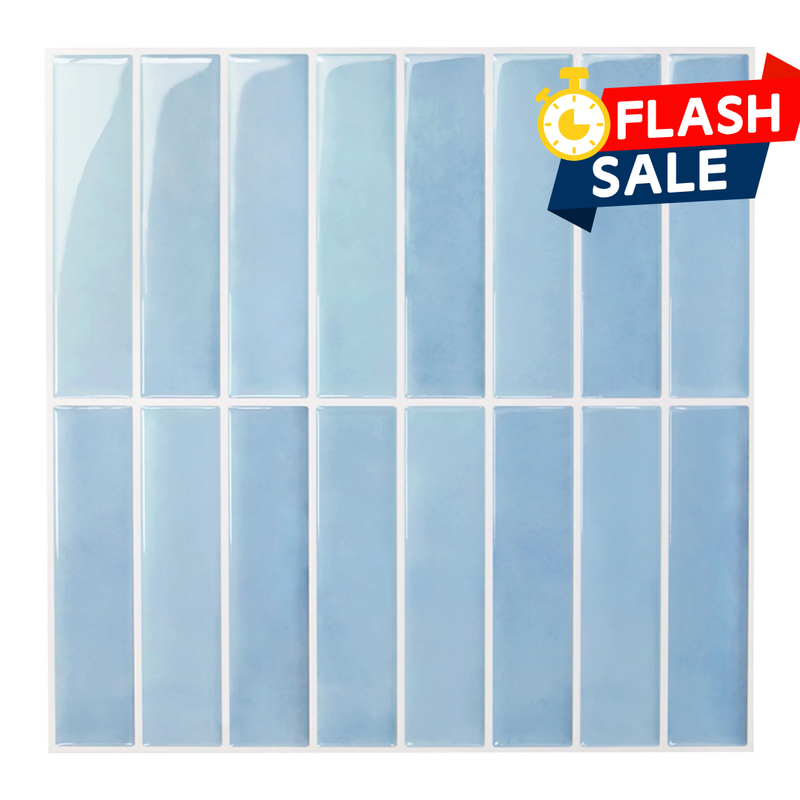 Aqua Blue Linear Peel and Stick Backsplash Tile