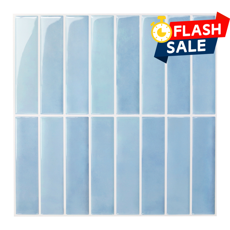 Aqua Blue Linear Peel and Stick Backsplash Tile