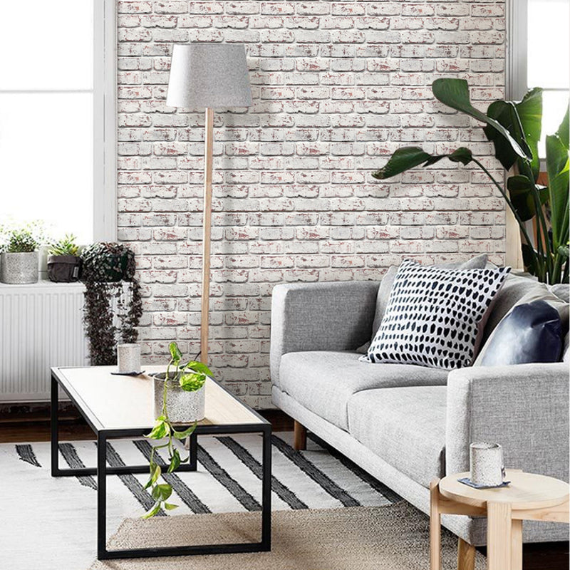3D Whitewash Brick Peel and Stick Wall Tile