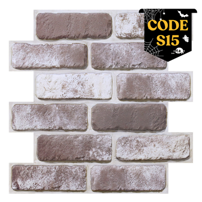 3D-Wandfliese in Mokka-Weißwaschung, zum Abziehen und Aufkleben