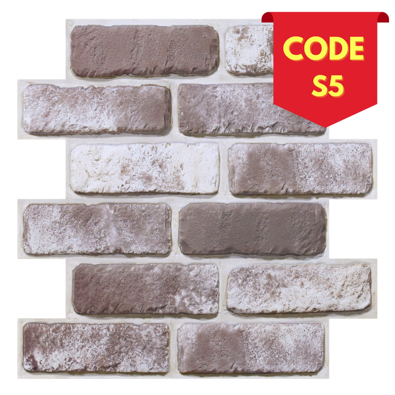 3D Mocha Whitewash Brick Peel and Stick Wall Tile