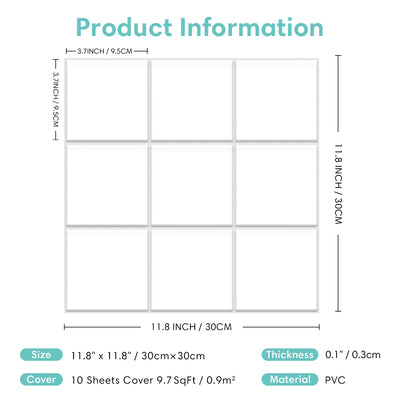 3D Peel and Stick Wall Tile Sample (1 Sheet)