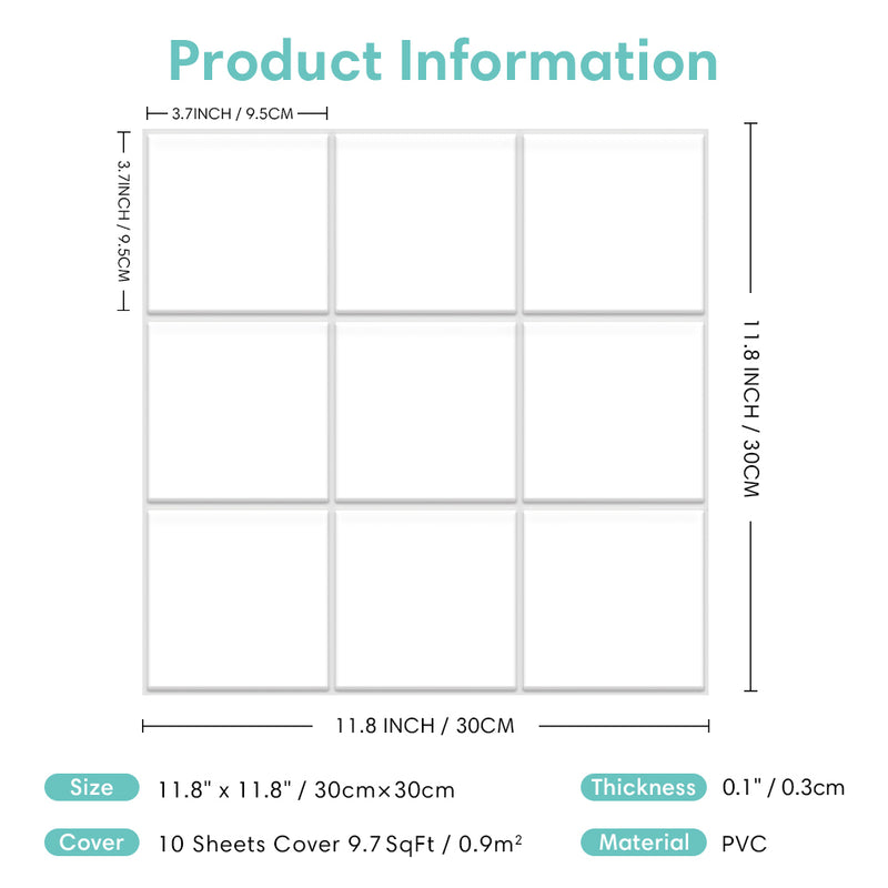 3D Peel and Stick Wall Tile Sample (1 Sheet)