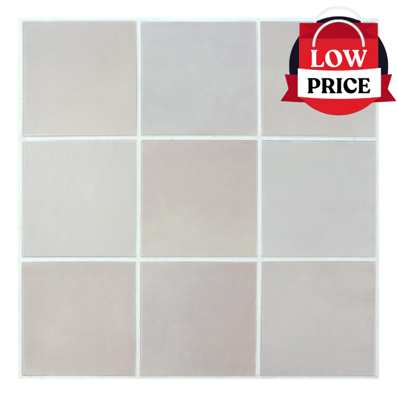 3D Greyish Pink Square Peel and Stick Wall Tile