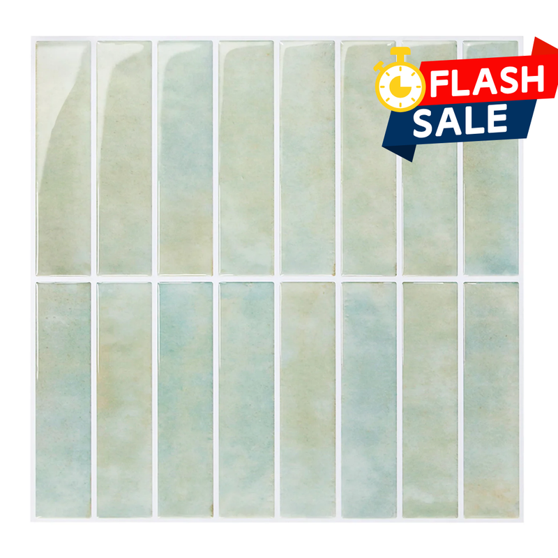 Green Yellow Cream Linear Peel and Stick Backsplash Tile