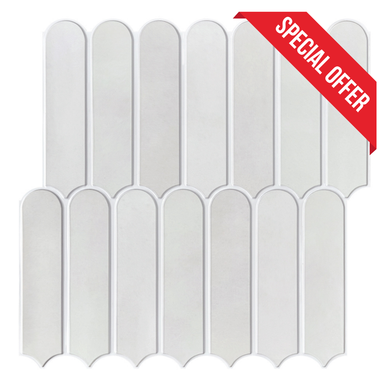 3D Mist Gray Fish Scale Peel and Stick Wall Tile