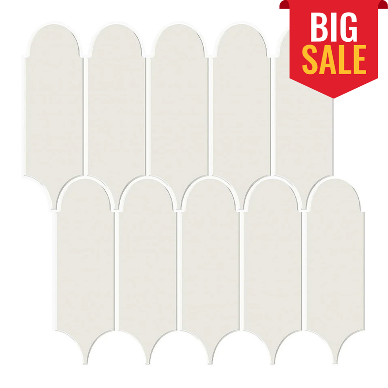 Beige Fish Scale Backsplash Peel and Stick Tile - Thicker Design