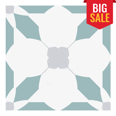 Retro Flower Peel and Stick Vinyl Floor Tile Sticker