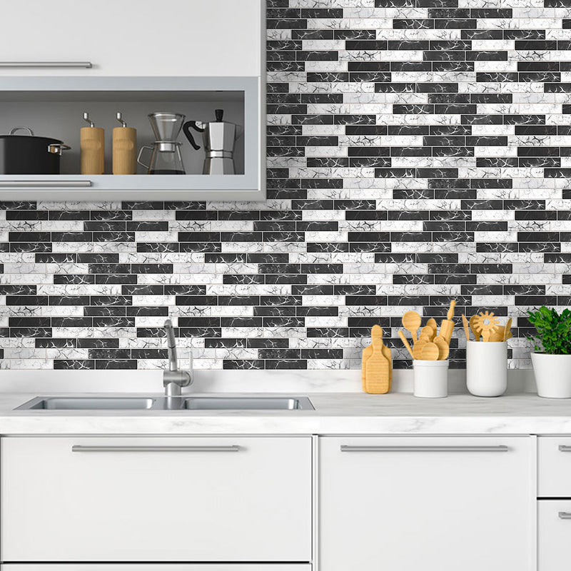 Black And Grey Marble Peel and Stick Tile Stickers